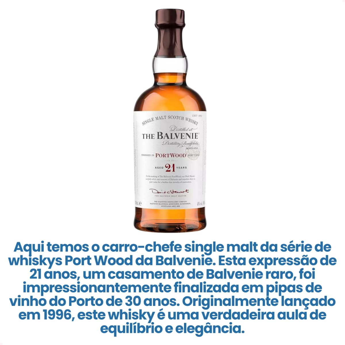 The Balvenie Whisky Single Malt Scotch 21 Anos, 700 ml | Amazon.com.br